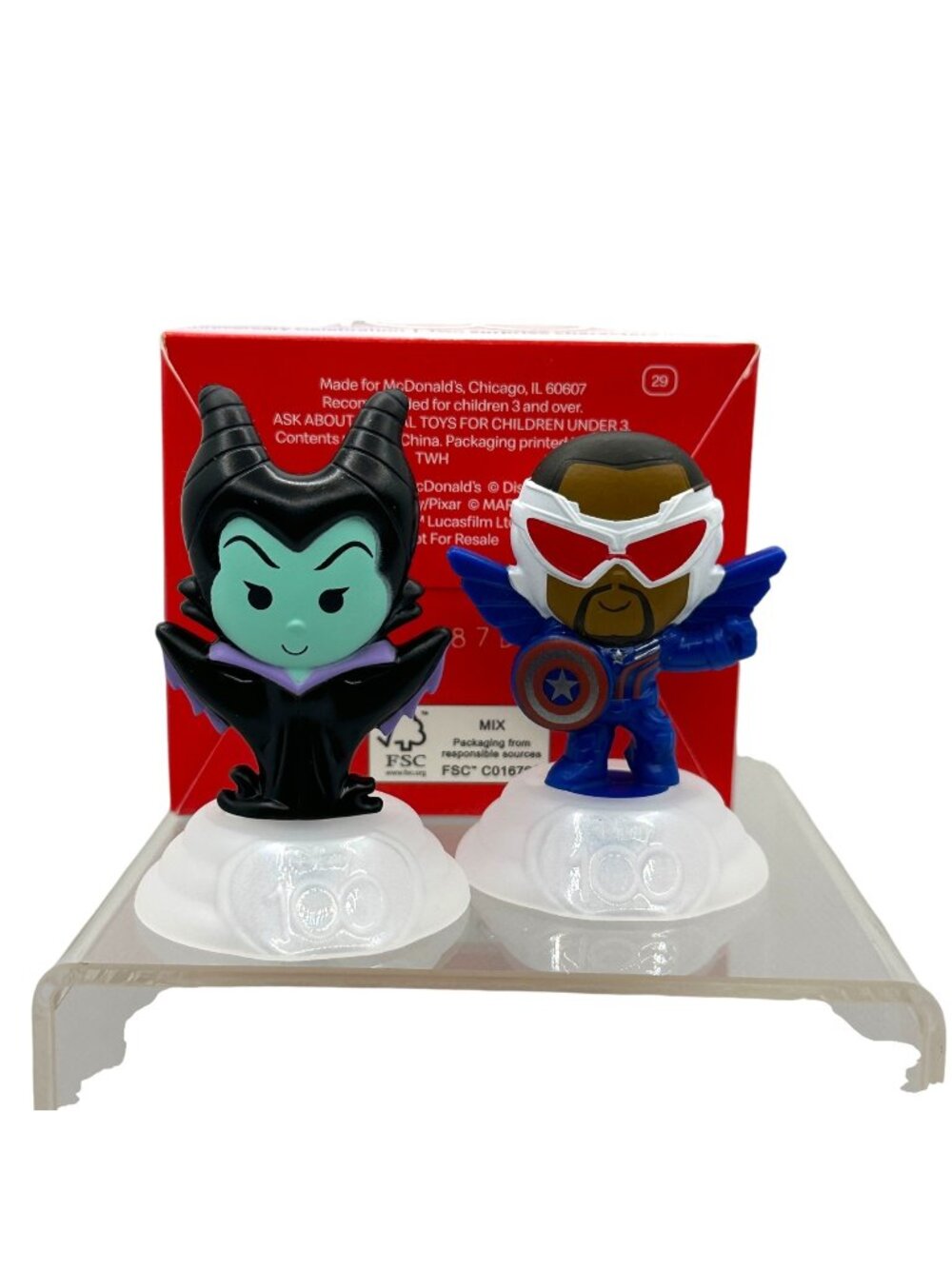 Disney 100th Anniversary McDonalds Maleficent & Falcon Collectible Figurines Set